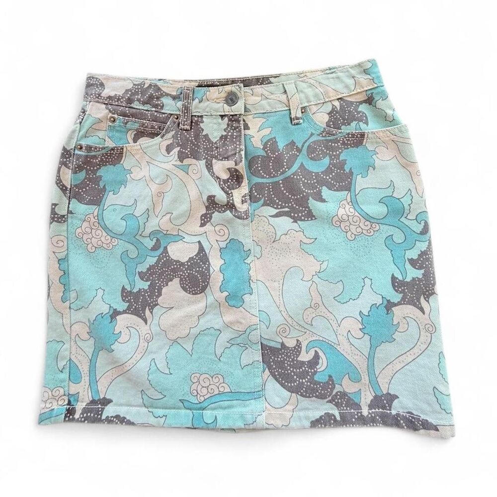 NWT By Laundry Patterned Denim Mini Skirt Size 2